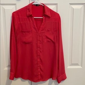 Express portofino shirt (M) Salmon Pink